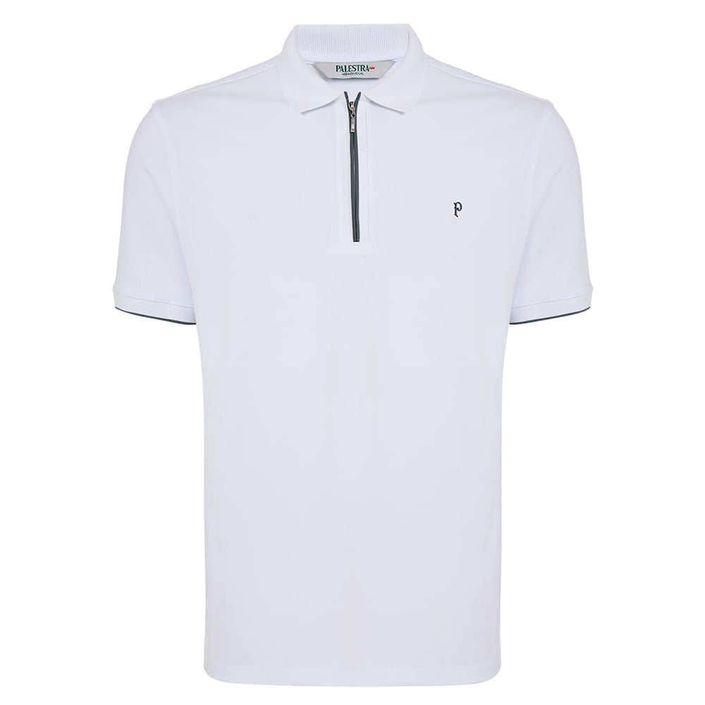 Polo Palestra 1914 - Masculina - Polo Mc Ziper - Branca