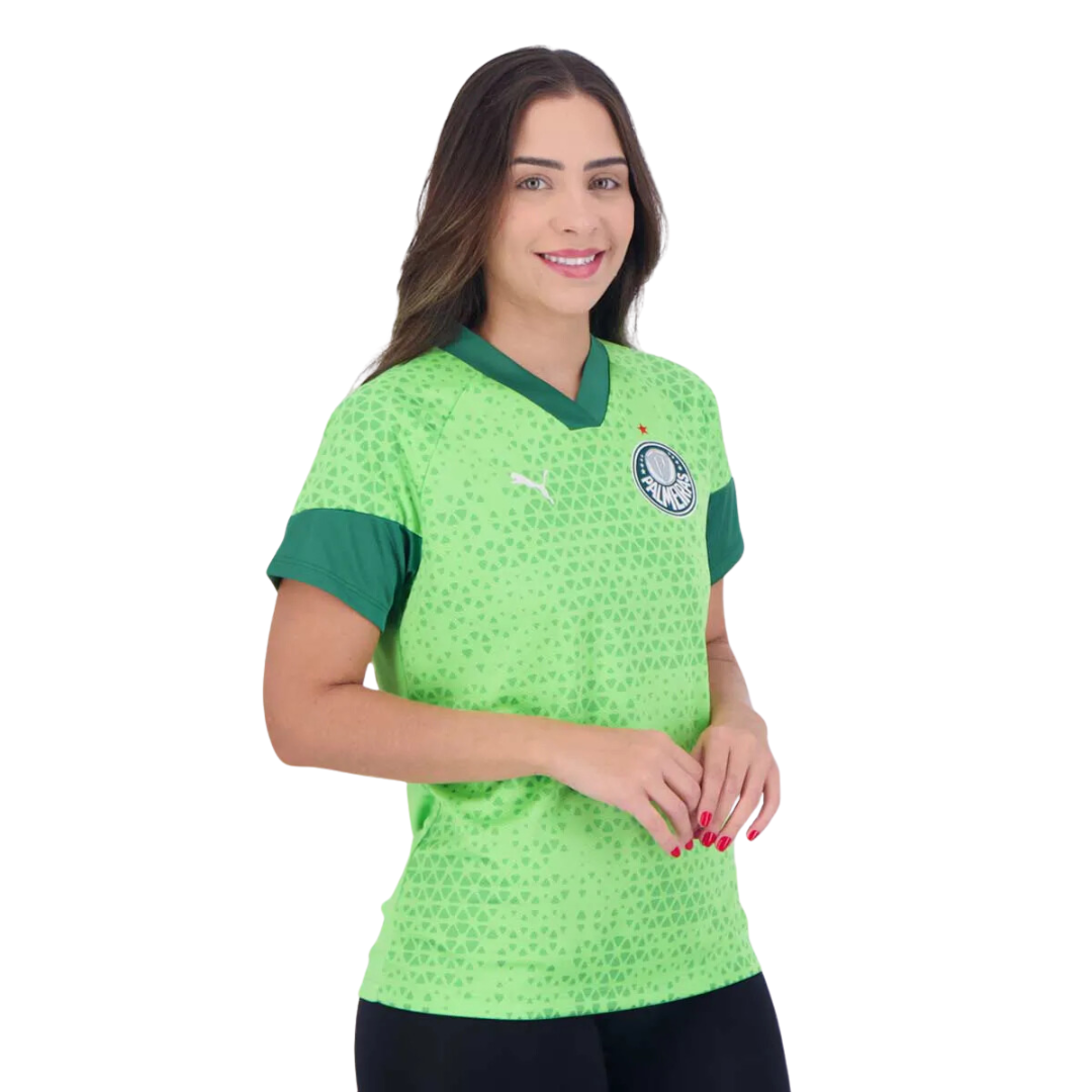 Camisa Puma Palmeiras Treino 2024 Feminina Verde