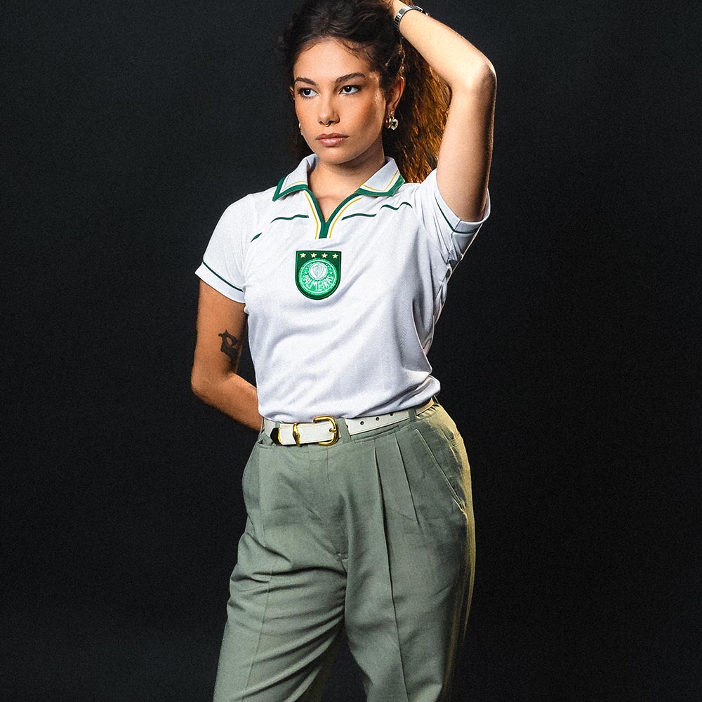 Camisa Palmeiras Retrô 1999 Libertadores Branca Feminina